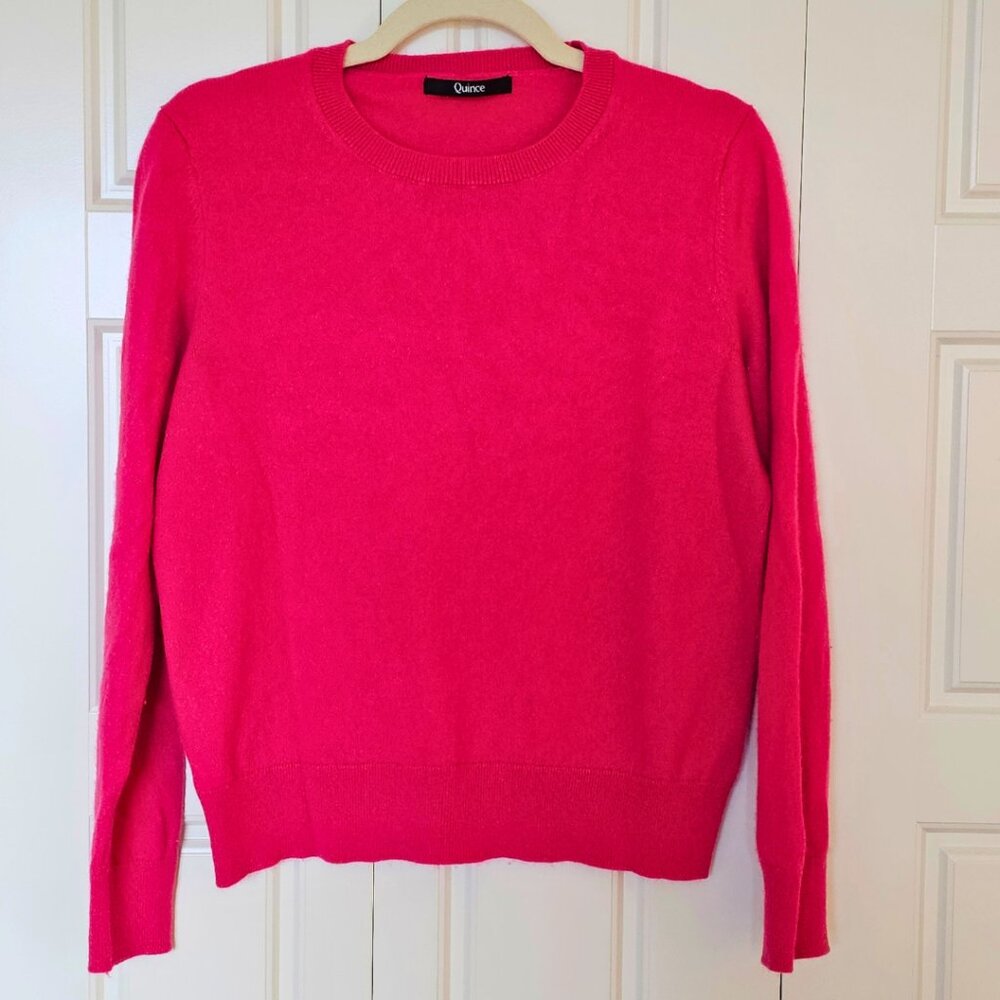 Quince 100% Cashmere Sweater - Large - Raspberry Pink - So soft!